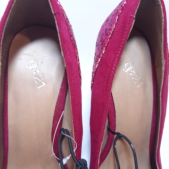 g:21 Gita Faux Suede Glitter Chunky Heels Round Toe Party Club - Picture 8 of 11